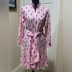Le Bazar Coastal Pink Patterned MARKET DRESS SIZE S